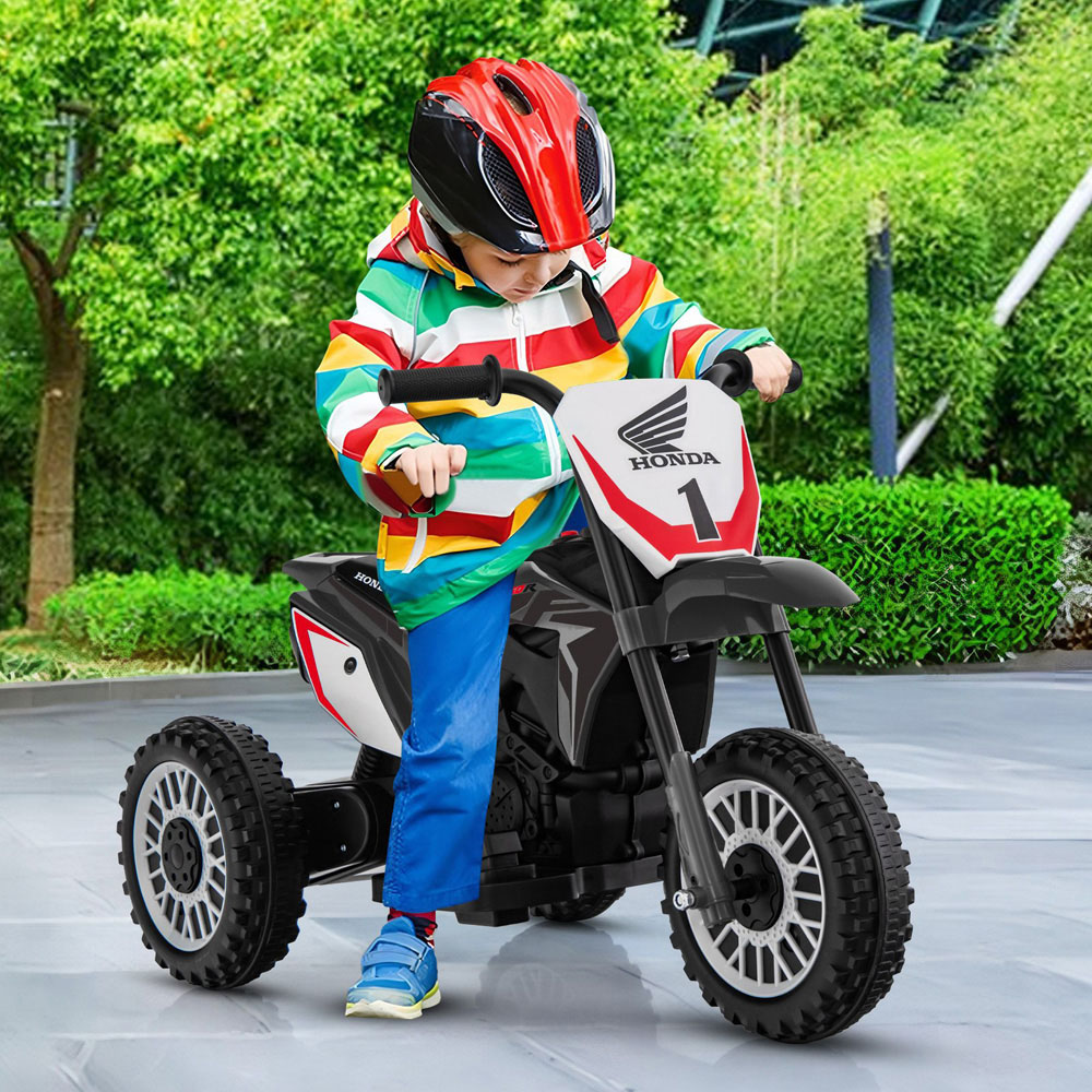 Costway Kids Grey Honda Licensed Ride On Motorbike with Horn and Anti-Slip Handlebars 6V Image 2
