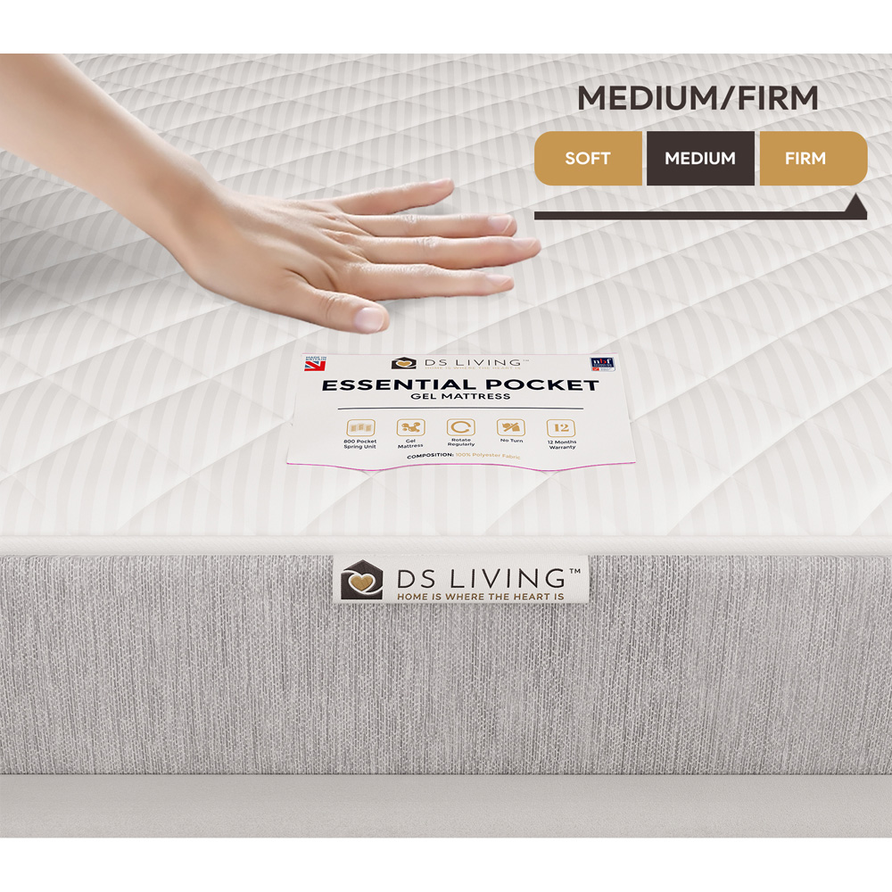 DS Living Aura Single 800 Pocket Sprung Comfort Layer Gel Enhanced Mattress Image 5