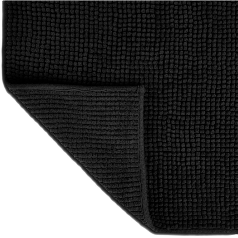 Allure Bath Fashions Black Chenille Microfibre Supersoft Non-Slip Bobble Bath Mat 60 x 90cm Image 3