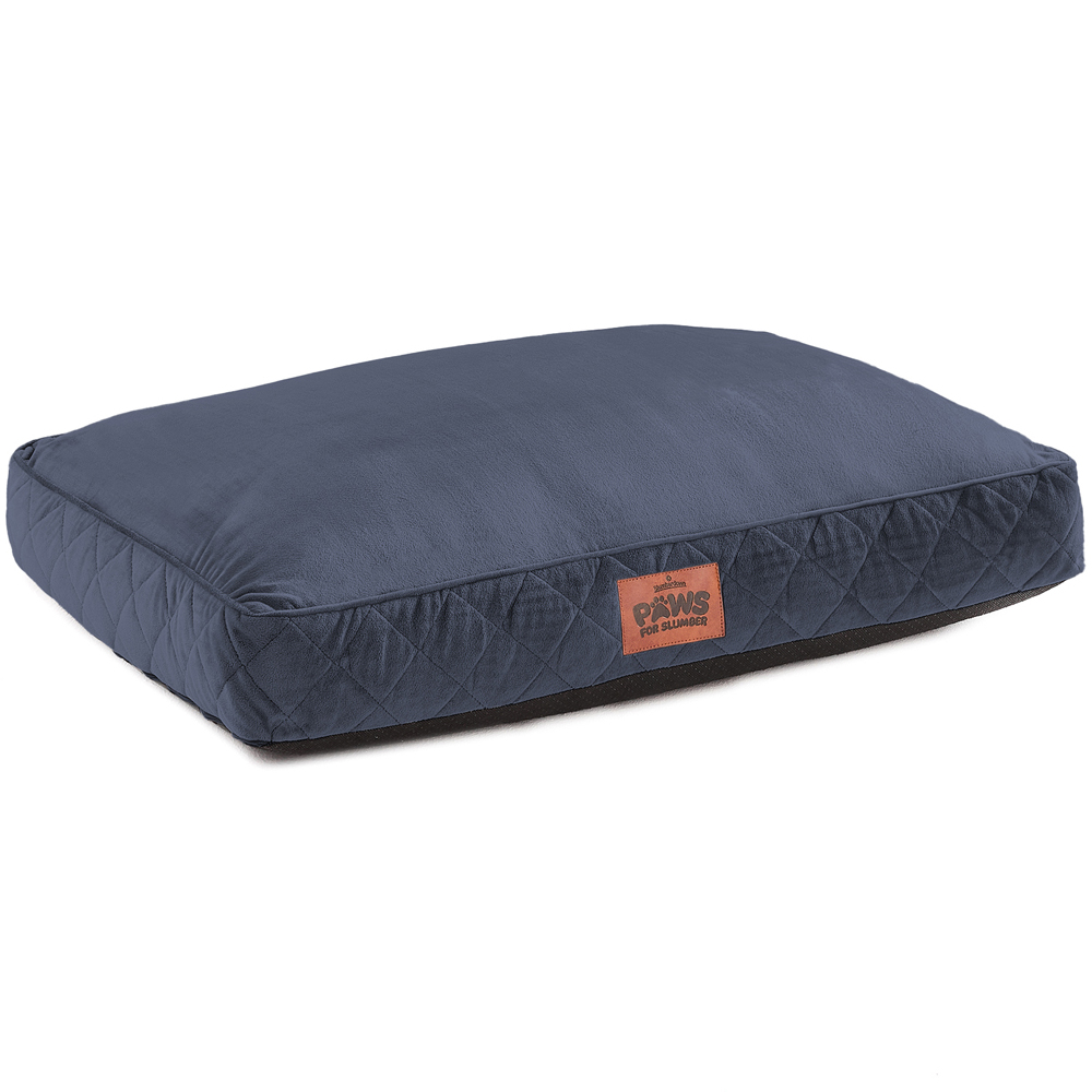 Slumberdown Medium Blue Padded Pet Bed Image 1