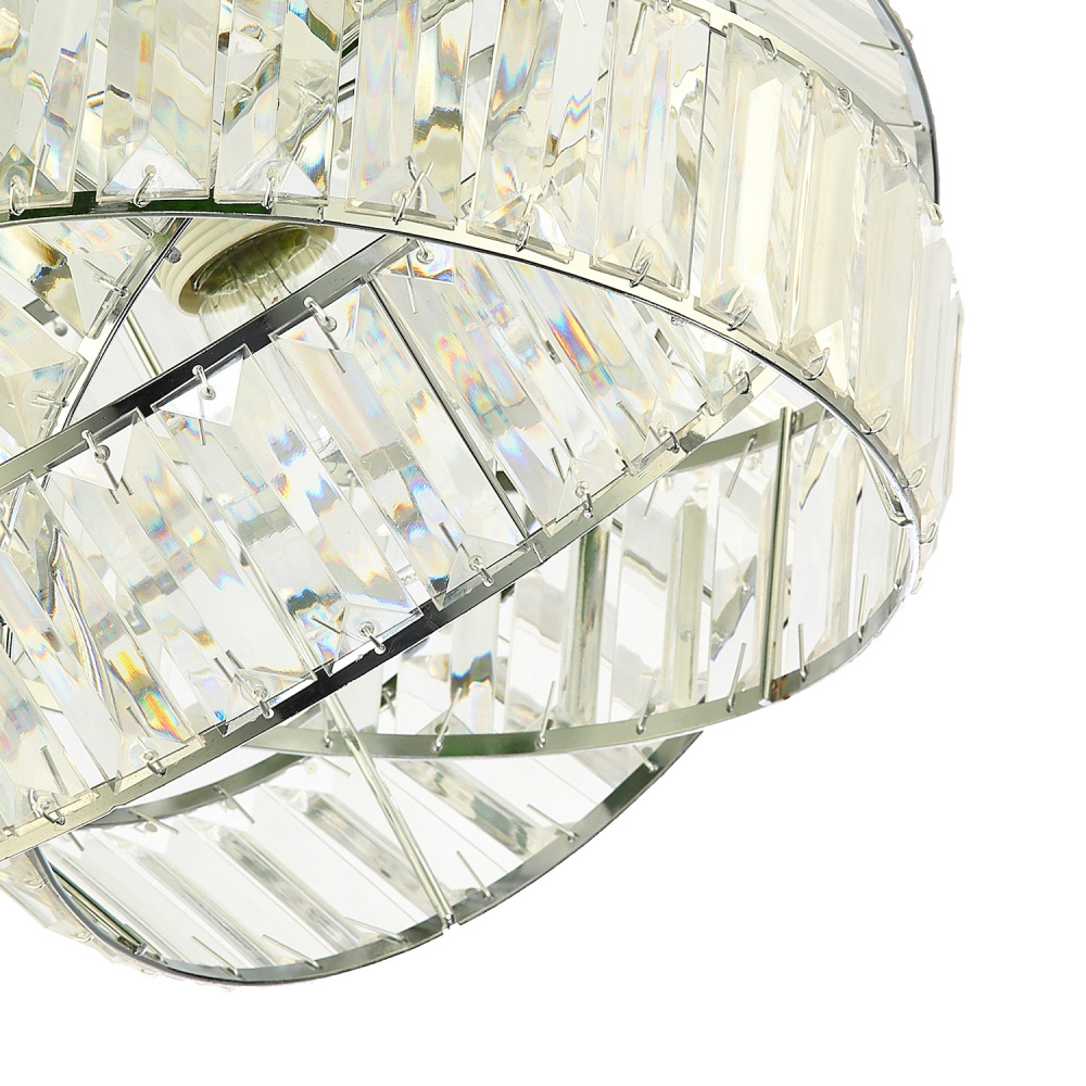 Happy Homewares 3 Ring Chrome Pendant Lighting Shade Image 4