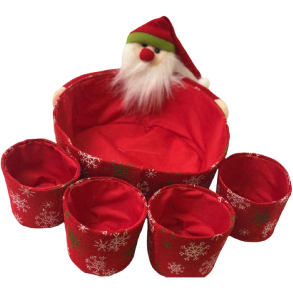 Shatchi 5 Piece Novelty Santa Sweet Dinner Table Christmas Decoration Set Image 2