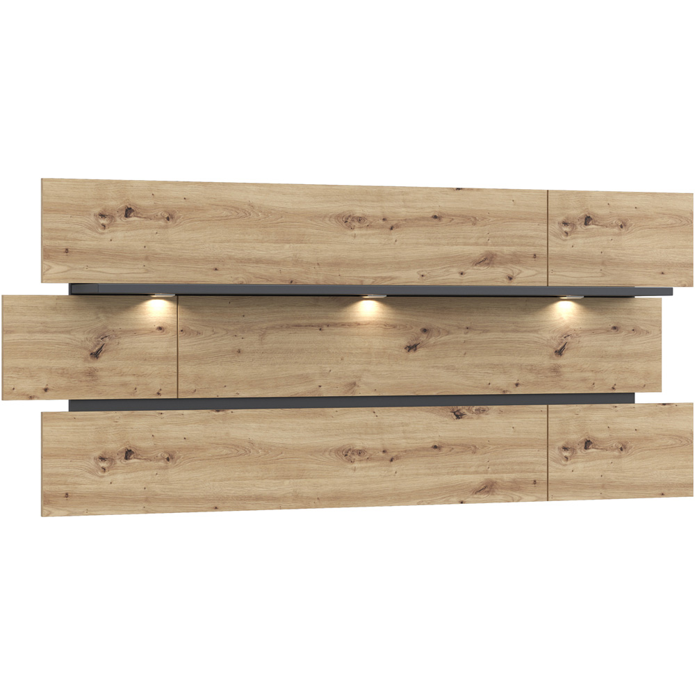 Florence Klara Oak and Grey Wall Shelf with LED Lighting Image 3