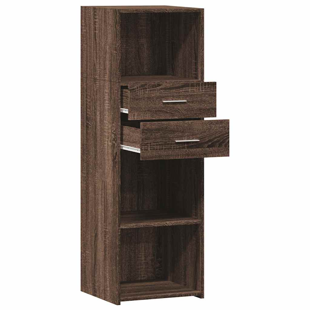 vidaXL 2 Drawer 3 Shelf Brown Oak Highboard Image 7