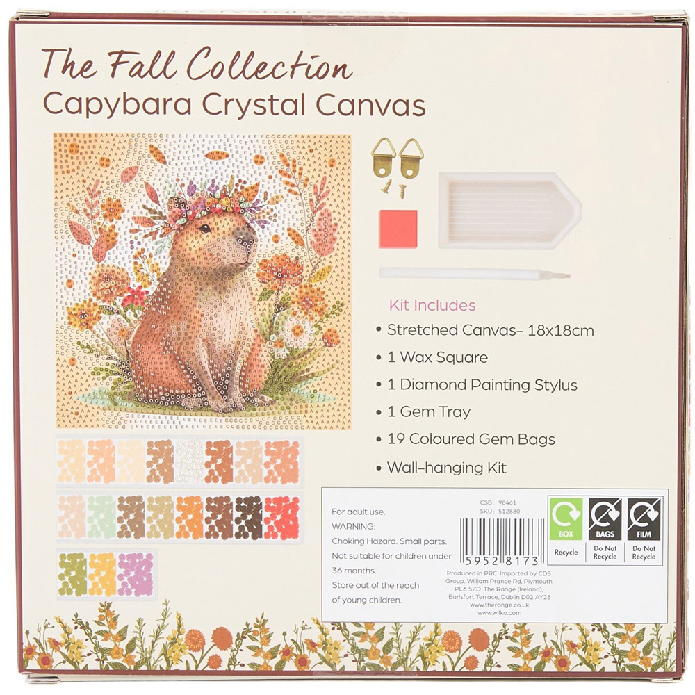 Floral or Pumpkin Capybara Crystal Canvas Kit Image 3