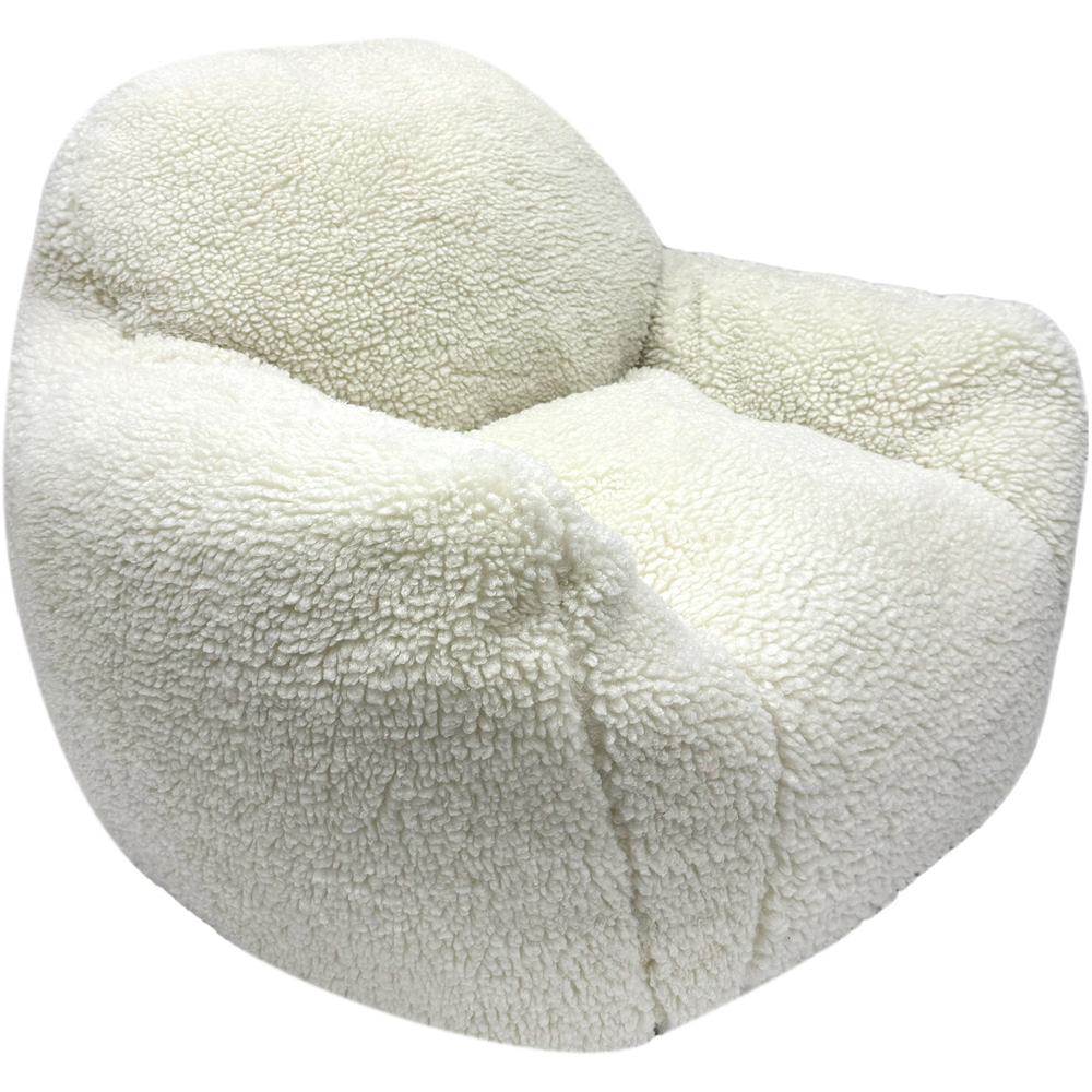 Kaikoo Cream Sherpa Fur Chair Image 5
