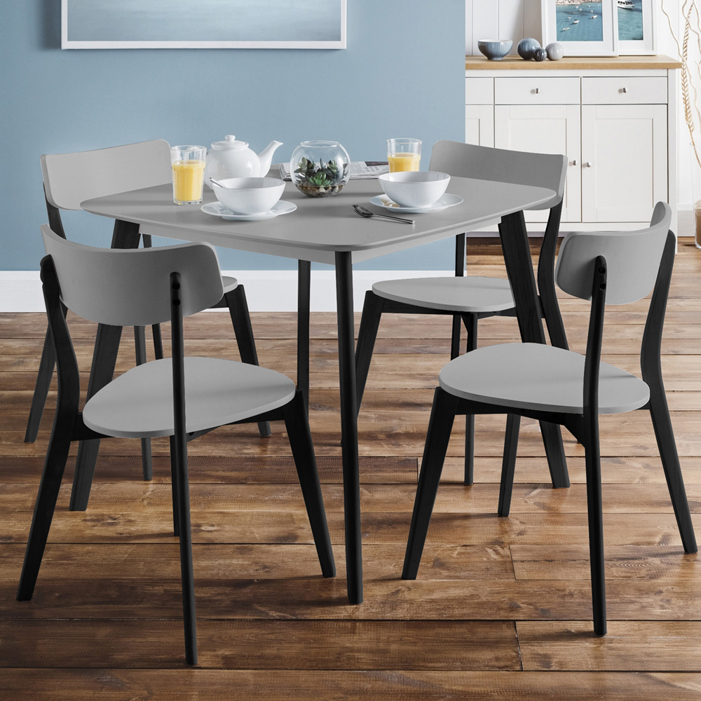 Julian Bowen Casa Set of 4 Grey and Black Dining Chair Image 1