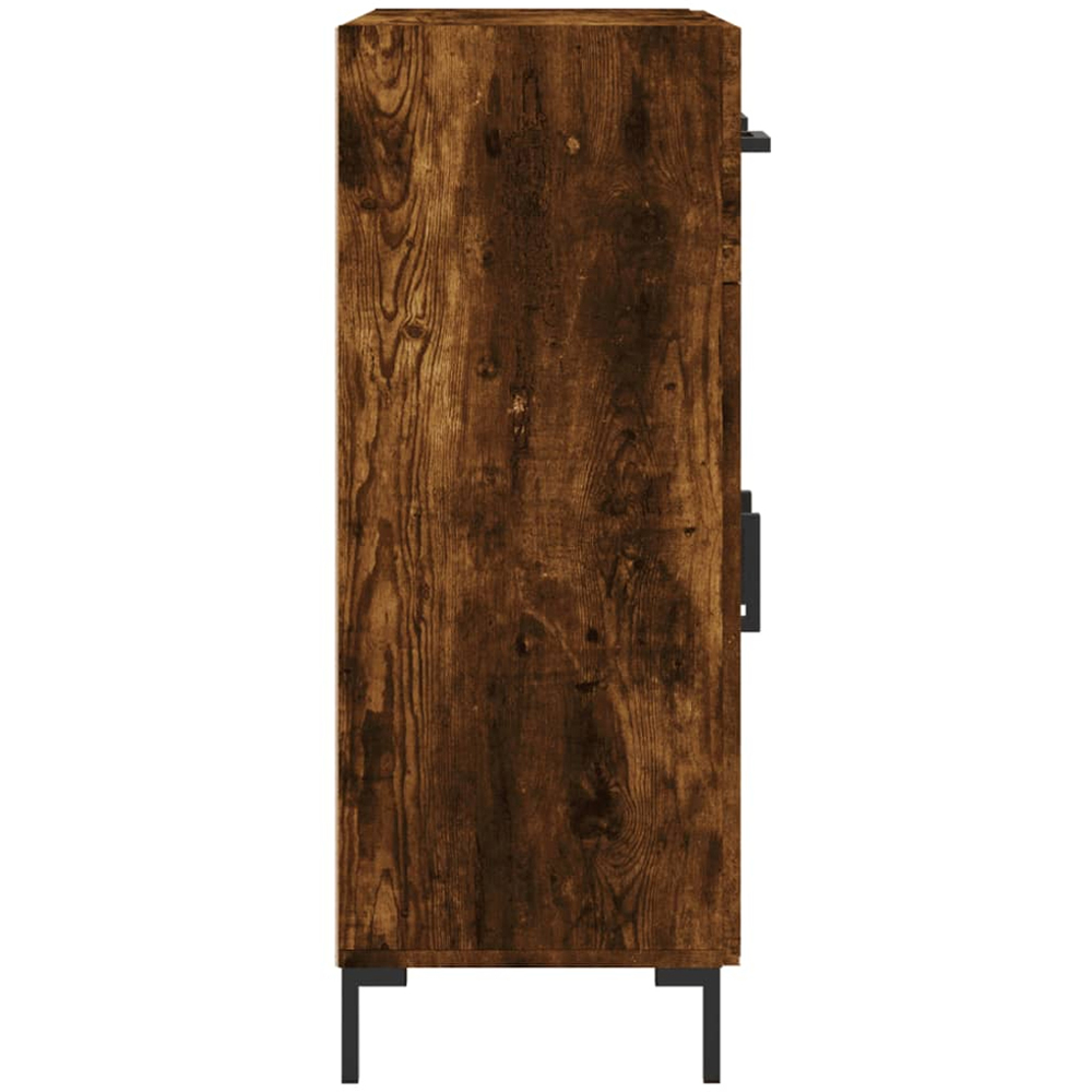 vidaXL 2 Door 2 Drawer Dark Brown Sideboard with Metal Legs Image 7