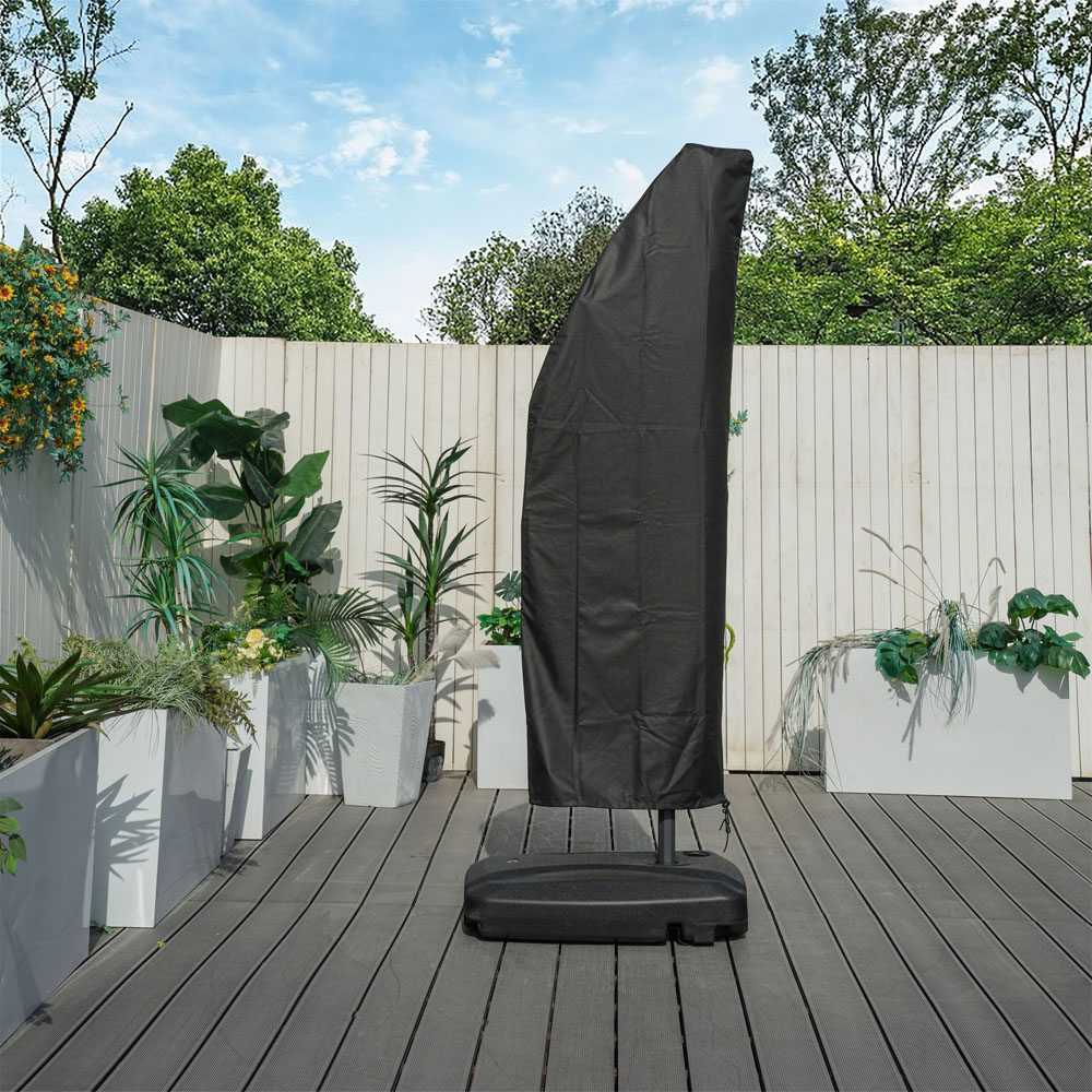 Direct Wicker Black Outdoor Waterproof Parasol Cover 7ft Image 3