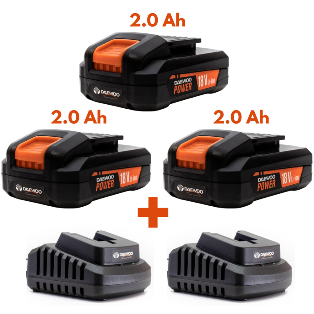 Daewoo U-Force 18V 3 x 2.0Ah Lithium-Ion Batteries with Charger Image 8