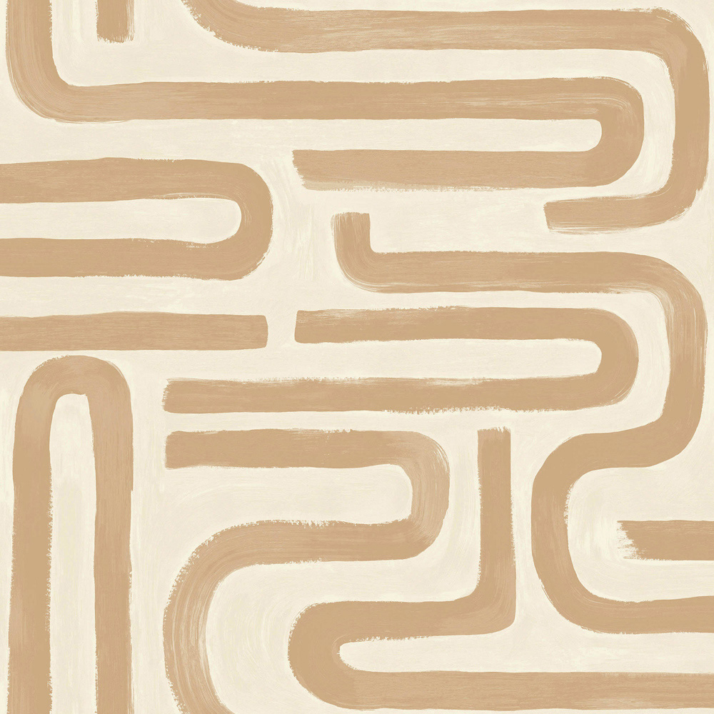 Holden Decor Brushed Geo Orange Wallpaper Image 1