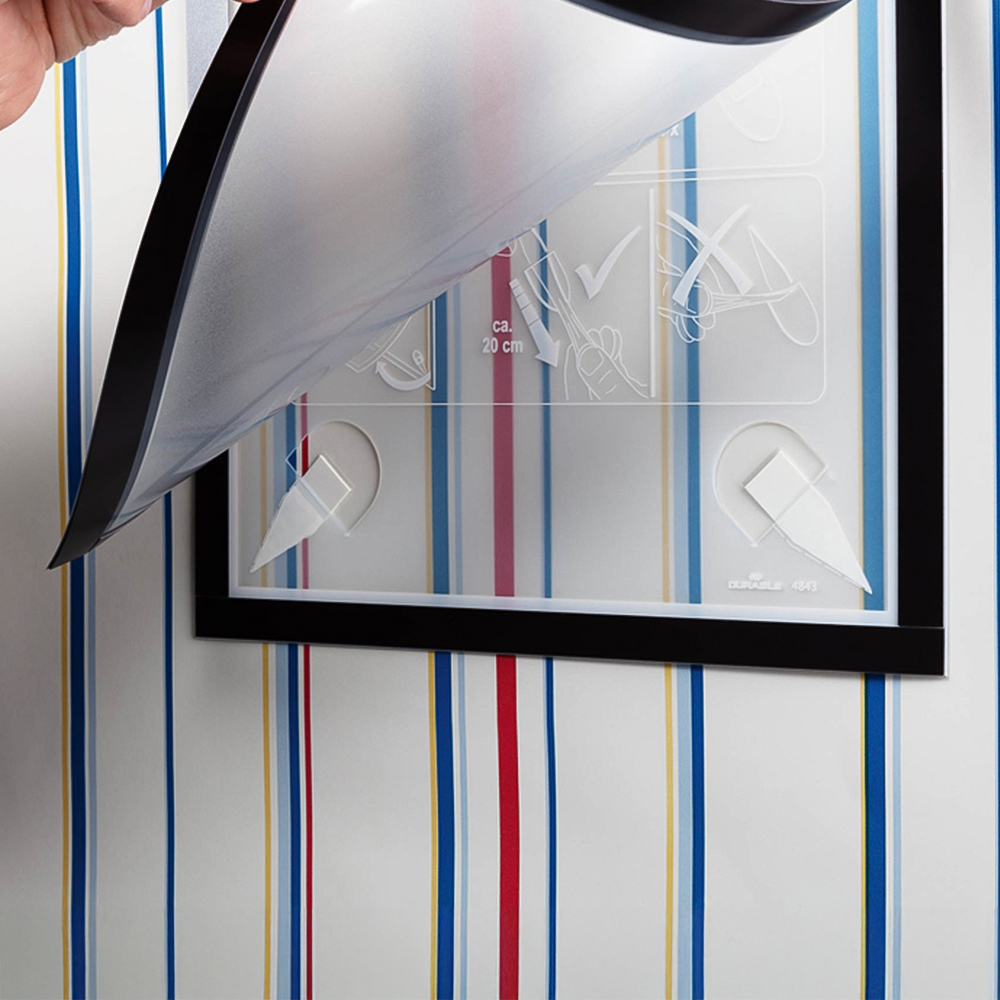 Durable DURAFRAME A4 Silver Wallpaper Self Adhesive Magnetic Signage Frame Image 5