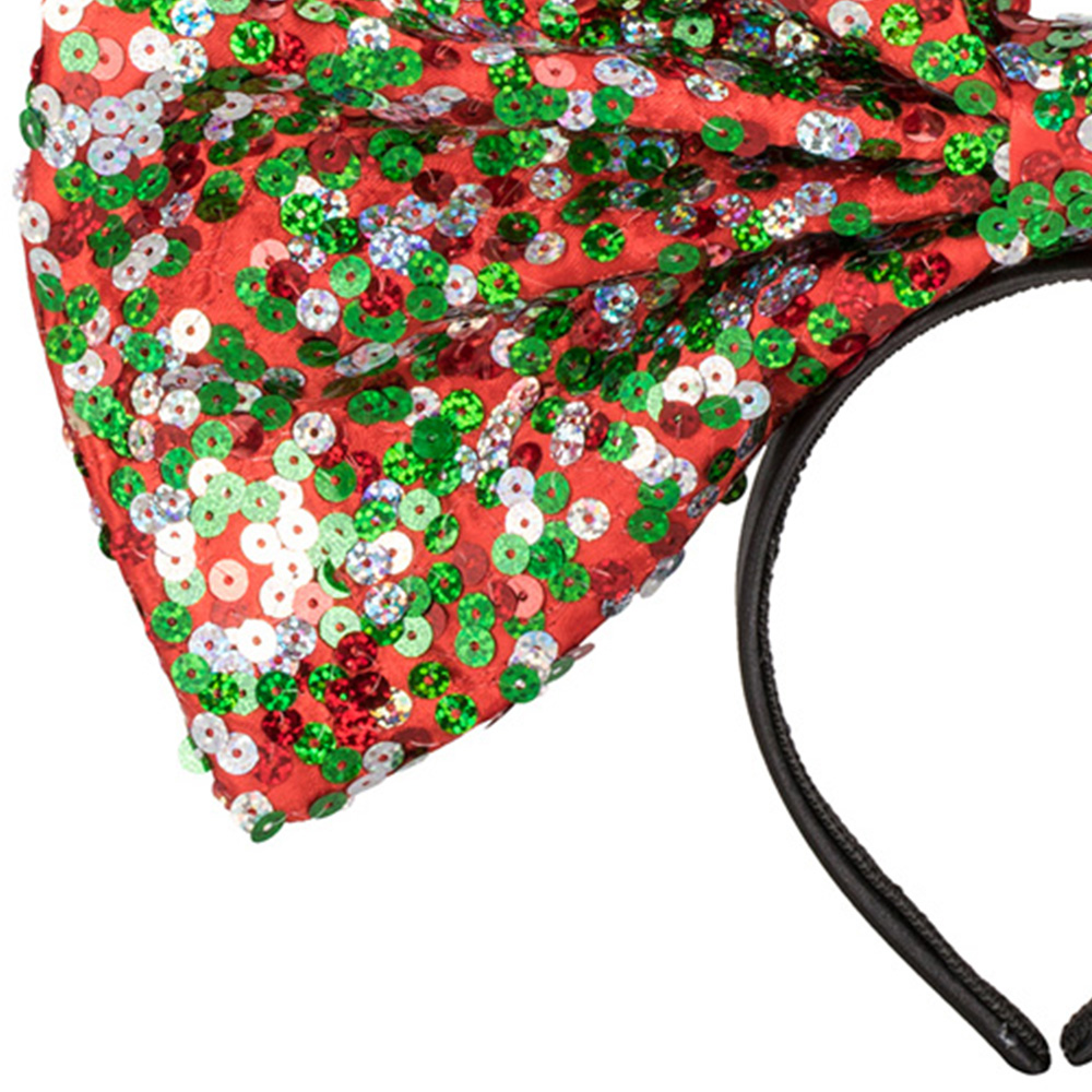 Sequined Bow Christmas Headband Image 2