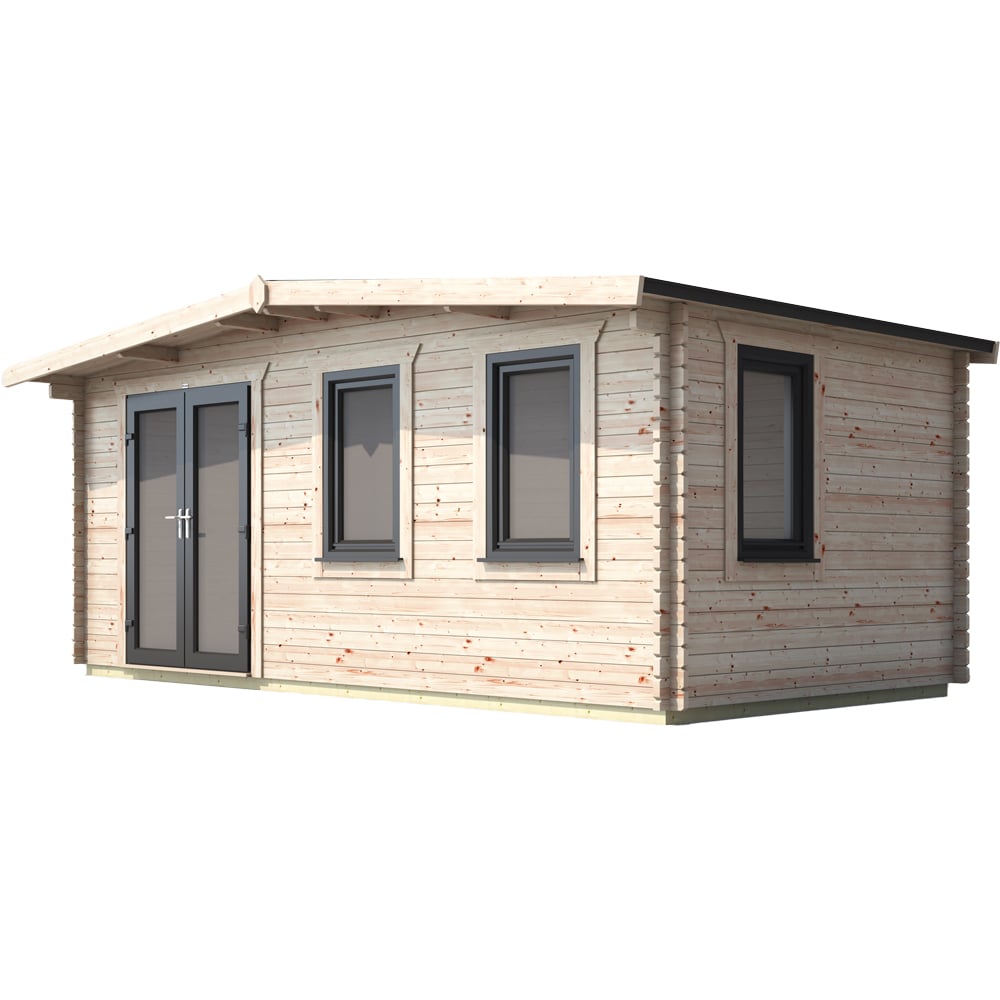 Power Sheds 10 x 18ft Left Double Door Chalet Log Cabin Image 1