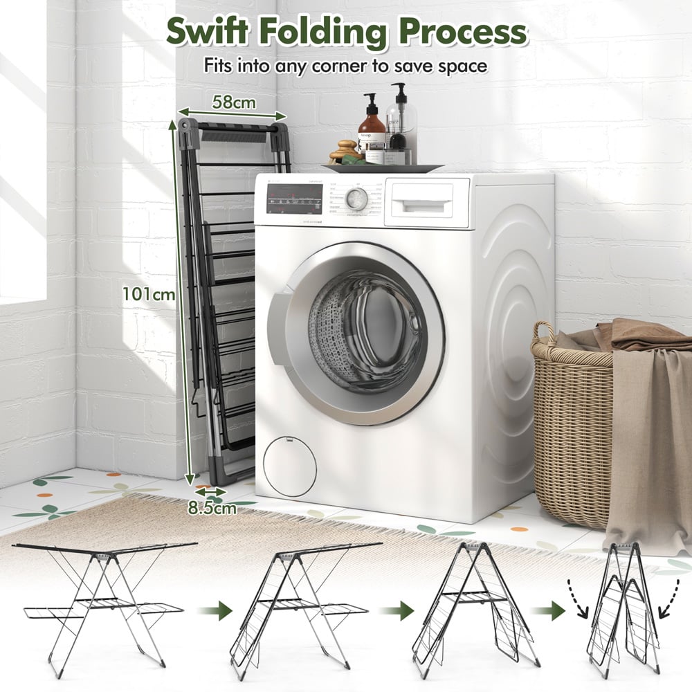 Costway 2 Tier Foldable Clothes Airer Image 4