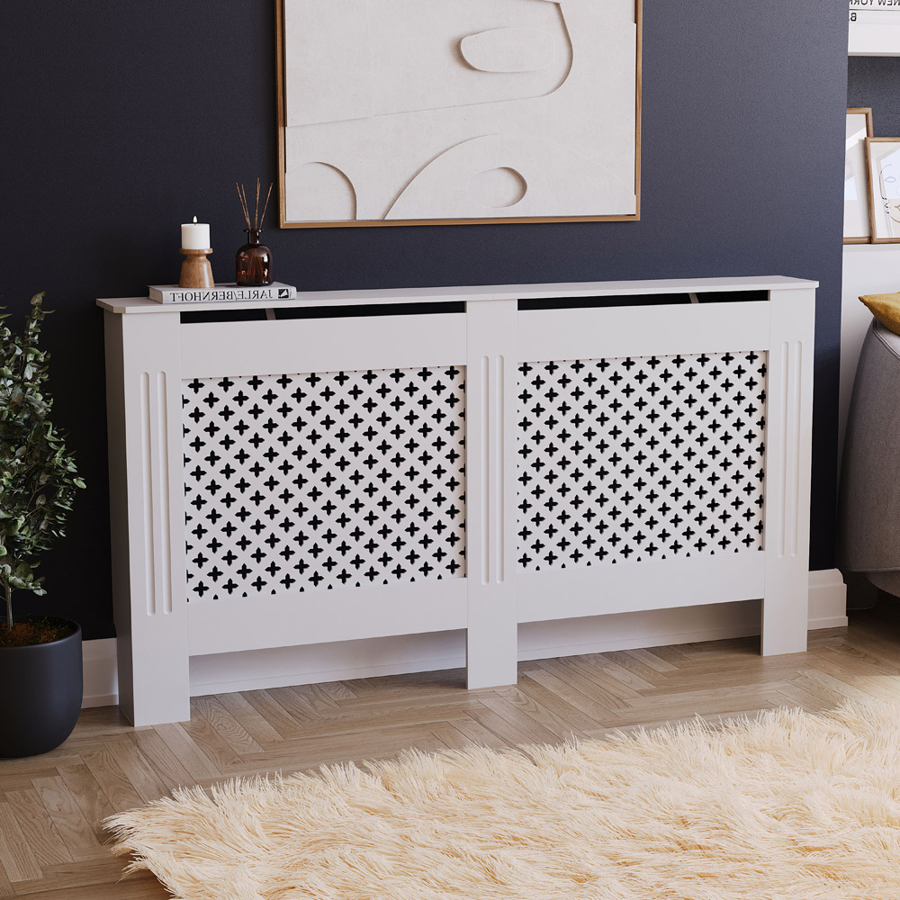 VIDA DESIGNS Oxford White Radiator Cover Large Image 2