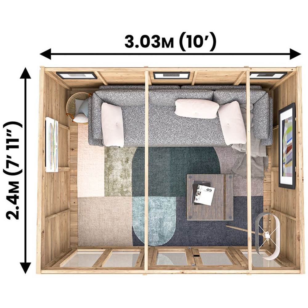 Dunster House RagePanda 10 x 8ft Modular Brown Superfelt Pent Summerhouse Image 9