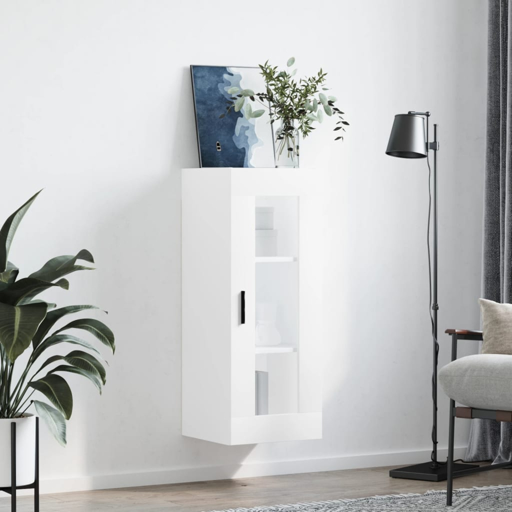 vidaXL Single Door 3 Shelf White Wall Mounted Cabinet Image 3