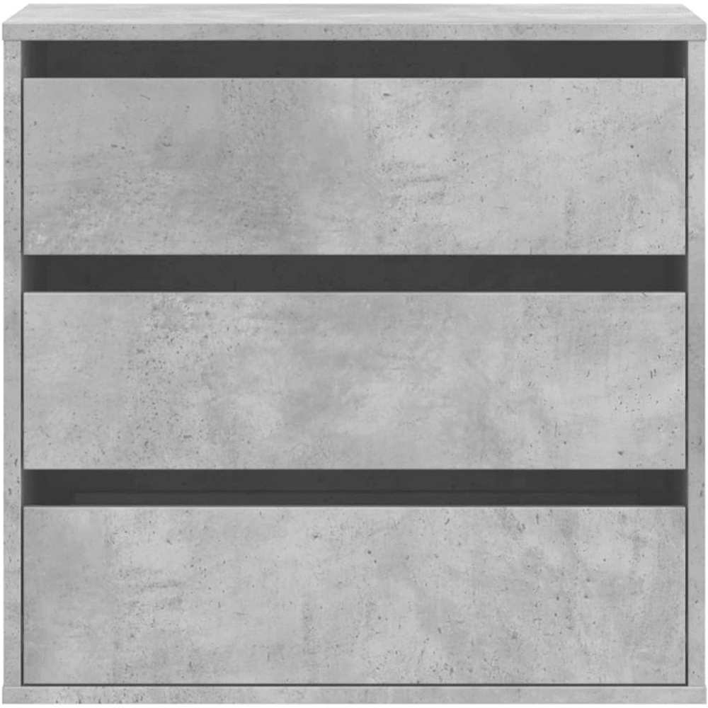 vidaXL 3 Drawer Concrete Grey Wooden Chest of Drawers Image 3