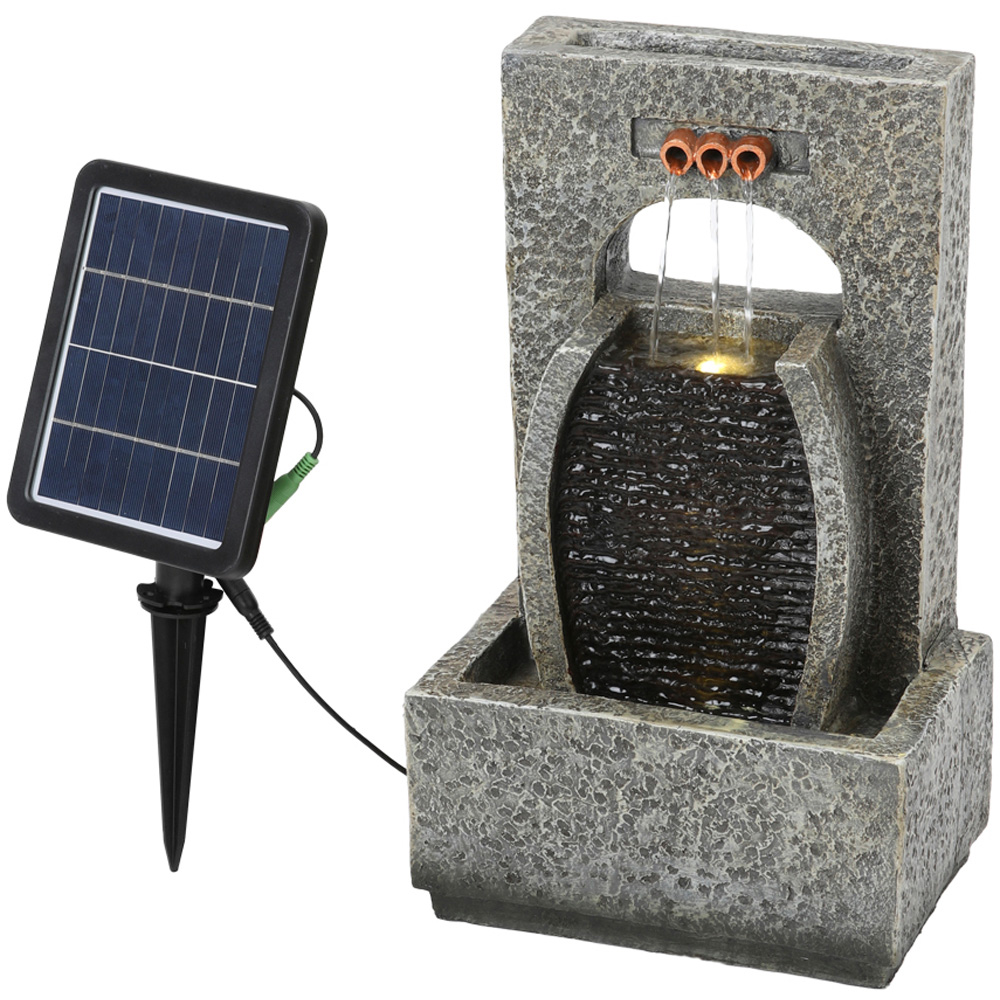 Living and Home LED Solar Powered Imitation Rock Waterfall Fountain Image 1