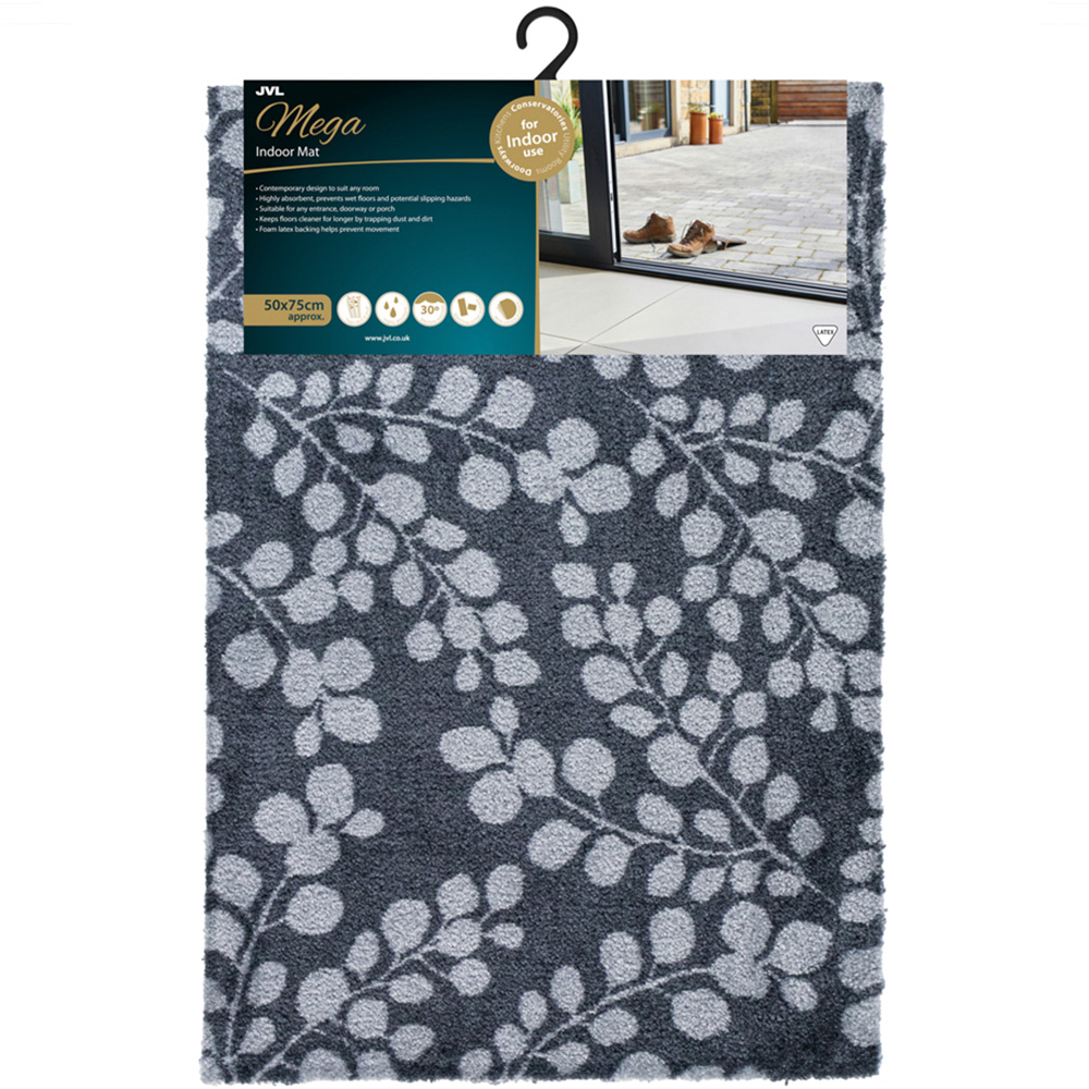 JVL Mega Grey Branches Latex Backed Door Mat and Runner Set Image 2