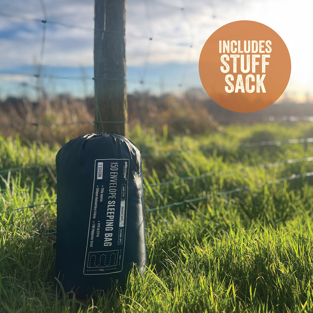 Milestone Camping 2 Seasons Single Charcoal Envelope Sleeping Bag Image 4