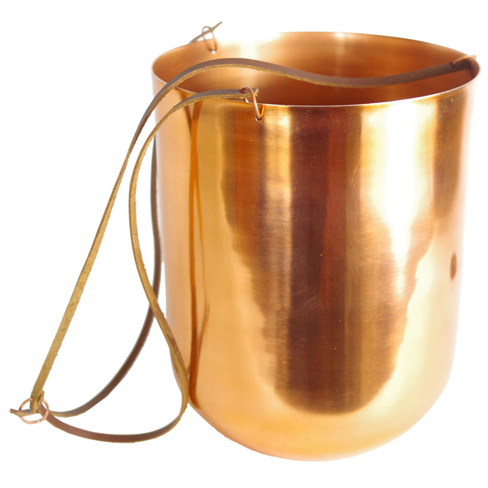 Leaf Copper Hanging Planter 18 x 22cm Image 3