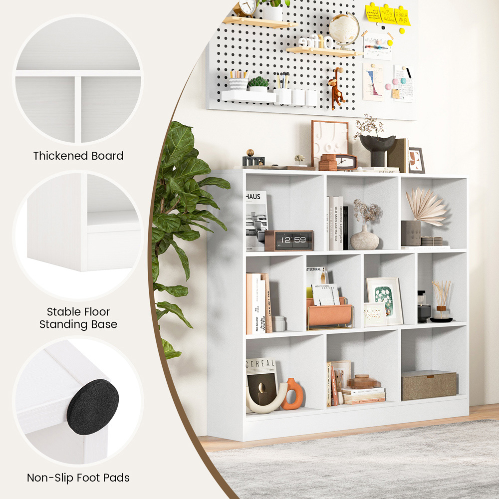Costway 10 Cube White Bookshelf Image 7