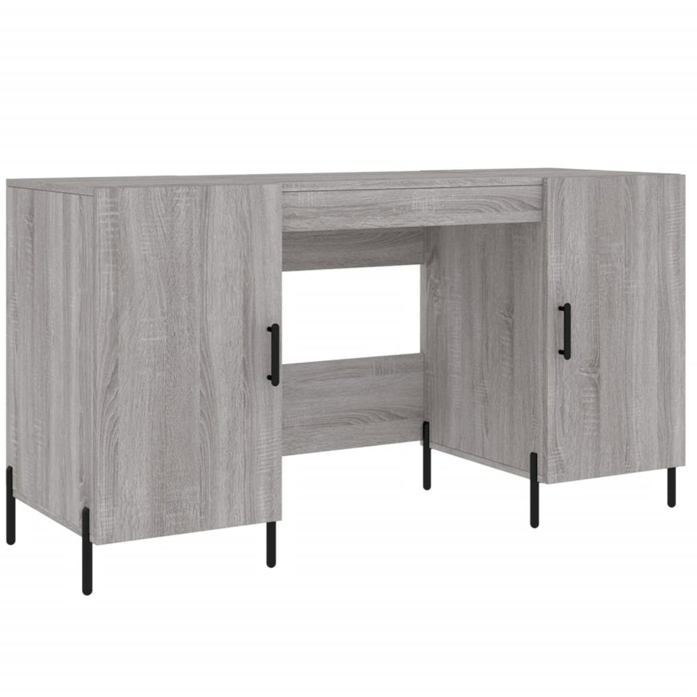 vidaXL 2 Door Computer Desk Grey Sonoma Image 2
