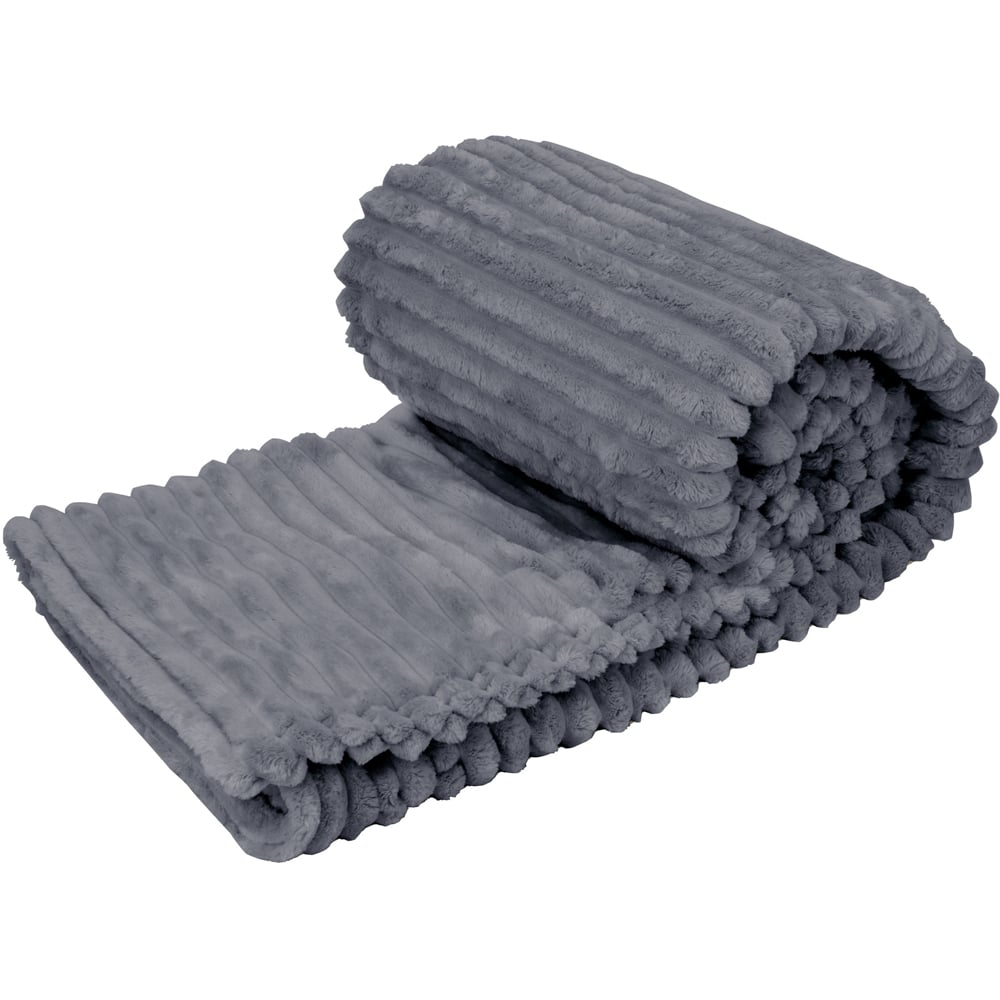 Neo Grey Fleece Electric Blanket with Timer and Heat Settings Image 1