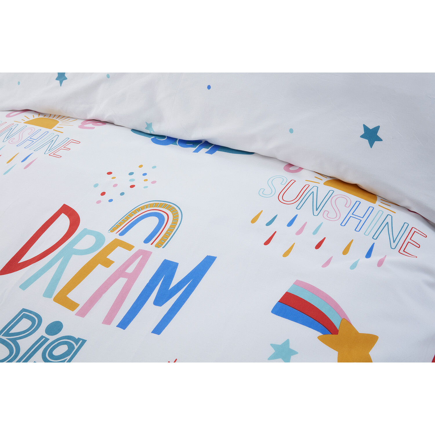 Dream Big Duvet Cover and Pillowcase Set - White Image 4