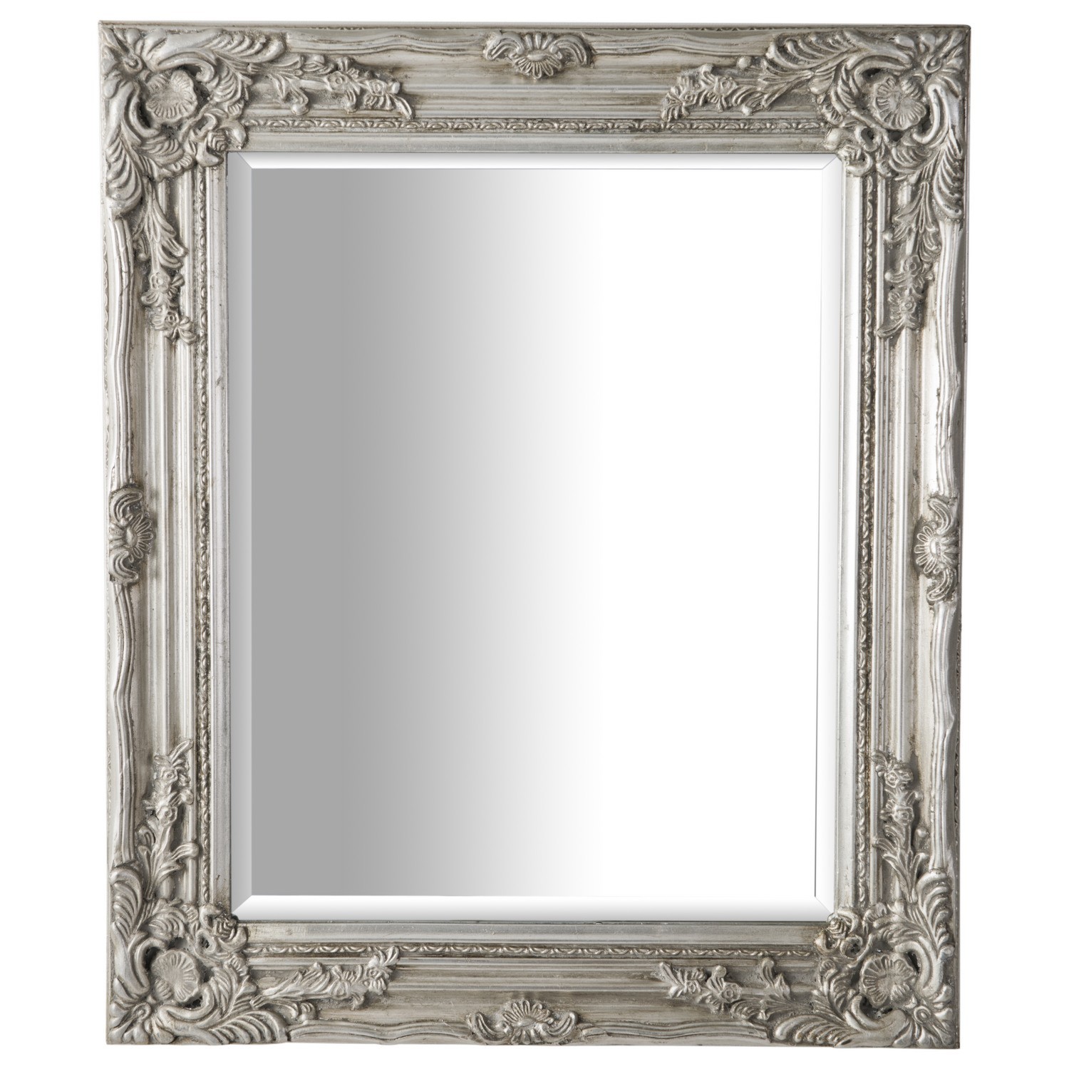 Silver Antique Ornate Large Mirror 94 x 74cm Image 1