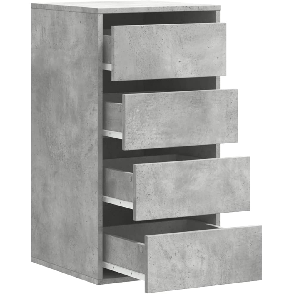 vidaXL 4 Drawer Concrete Grey Wooden Chest of Drawers Image 4