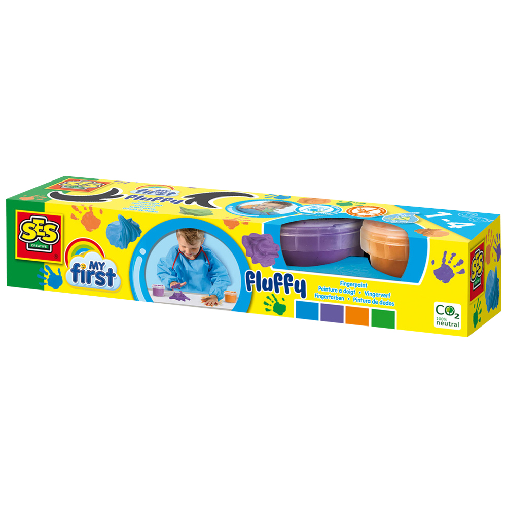 SES Creative My First Fluffy Fingerpaint 120ml 4 Pack Image 1