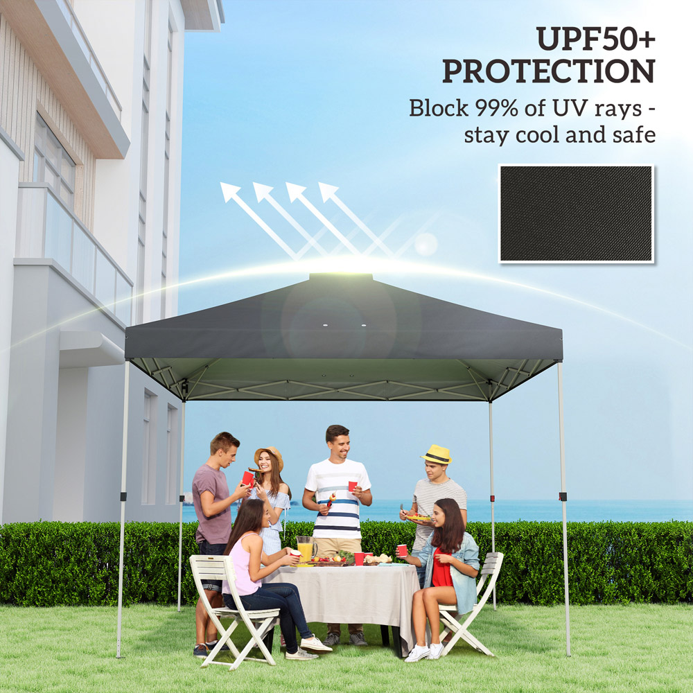 Outsunny 3 x 3m Black Waterproof Gazebo Roof Replacement Cover Image 3