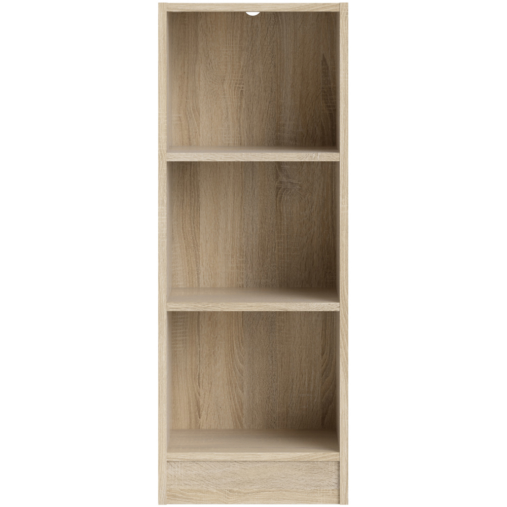 Florence Basic 2 Shelf Oak Narrow Low Bookcase Image 3