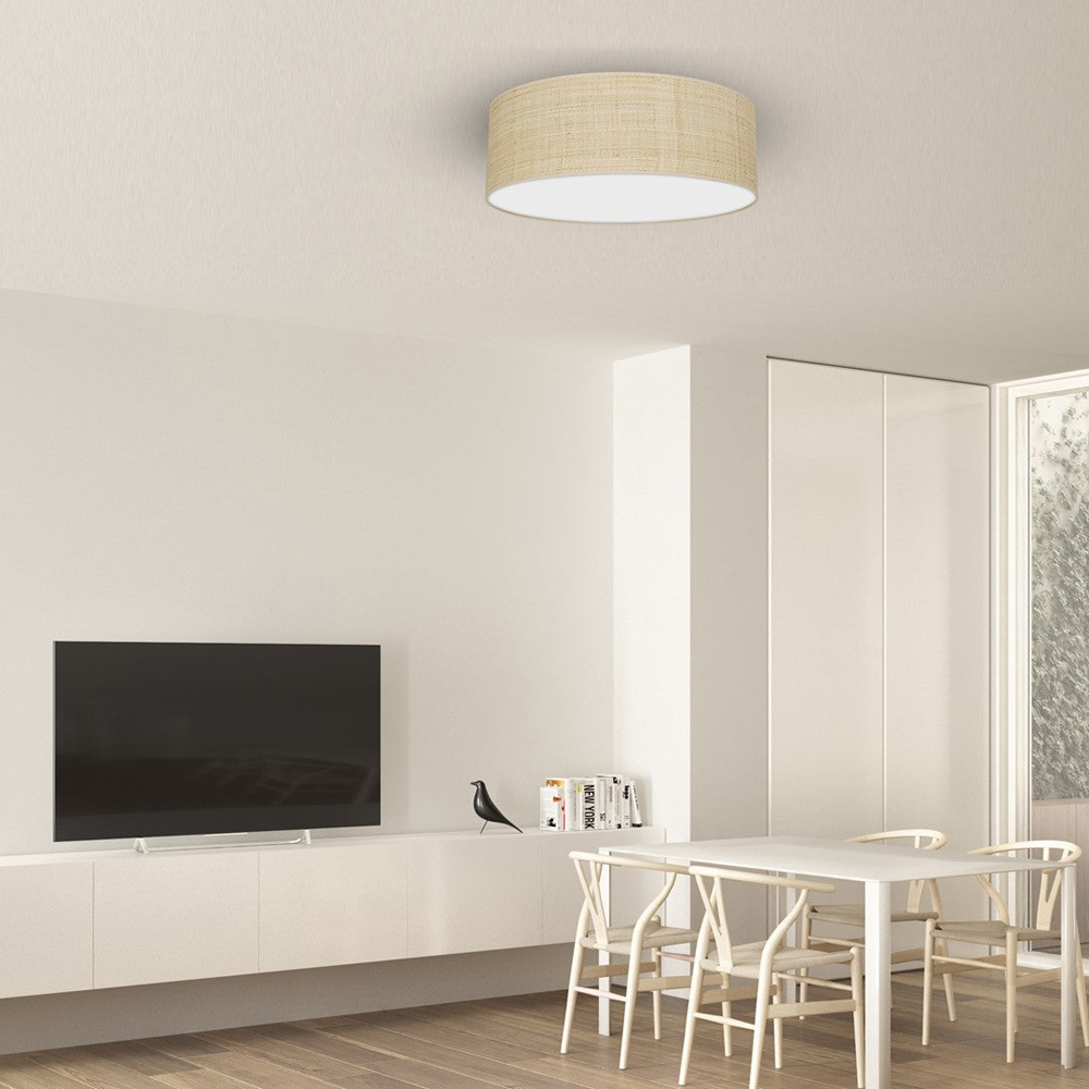 Milagro Marshall Rattan White Ceiling Lamp 230V Image 2