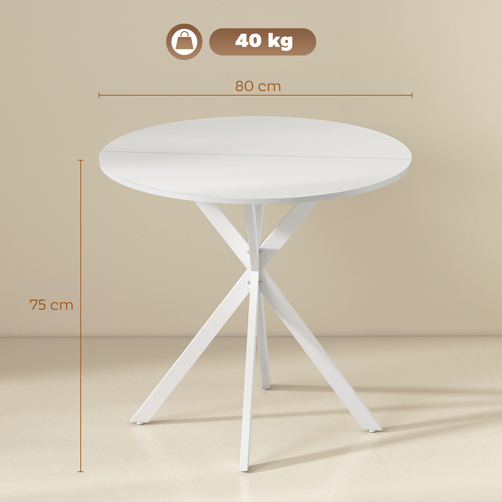 Portland 2 Seater Industrial Round Dining Table White Image 9