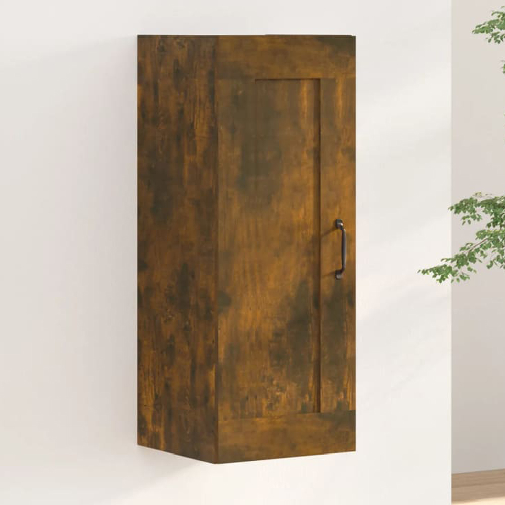 vidaXL Single Door Smoked Oak Hanging Cabinet Image 1