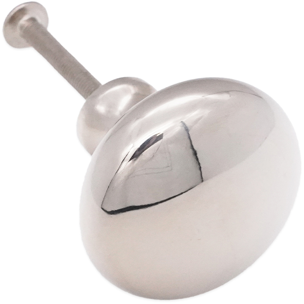 Spira Brass Mushroom Polished Nickel Large 38mm Cupboard Knob Image 3