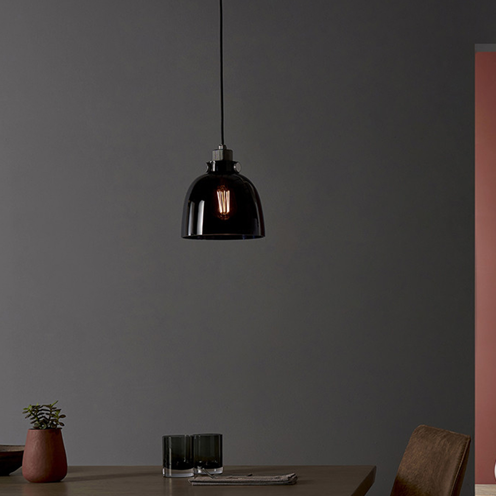 Merano Alessandria Black Chrome Glass Pendant Light Image 2