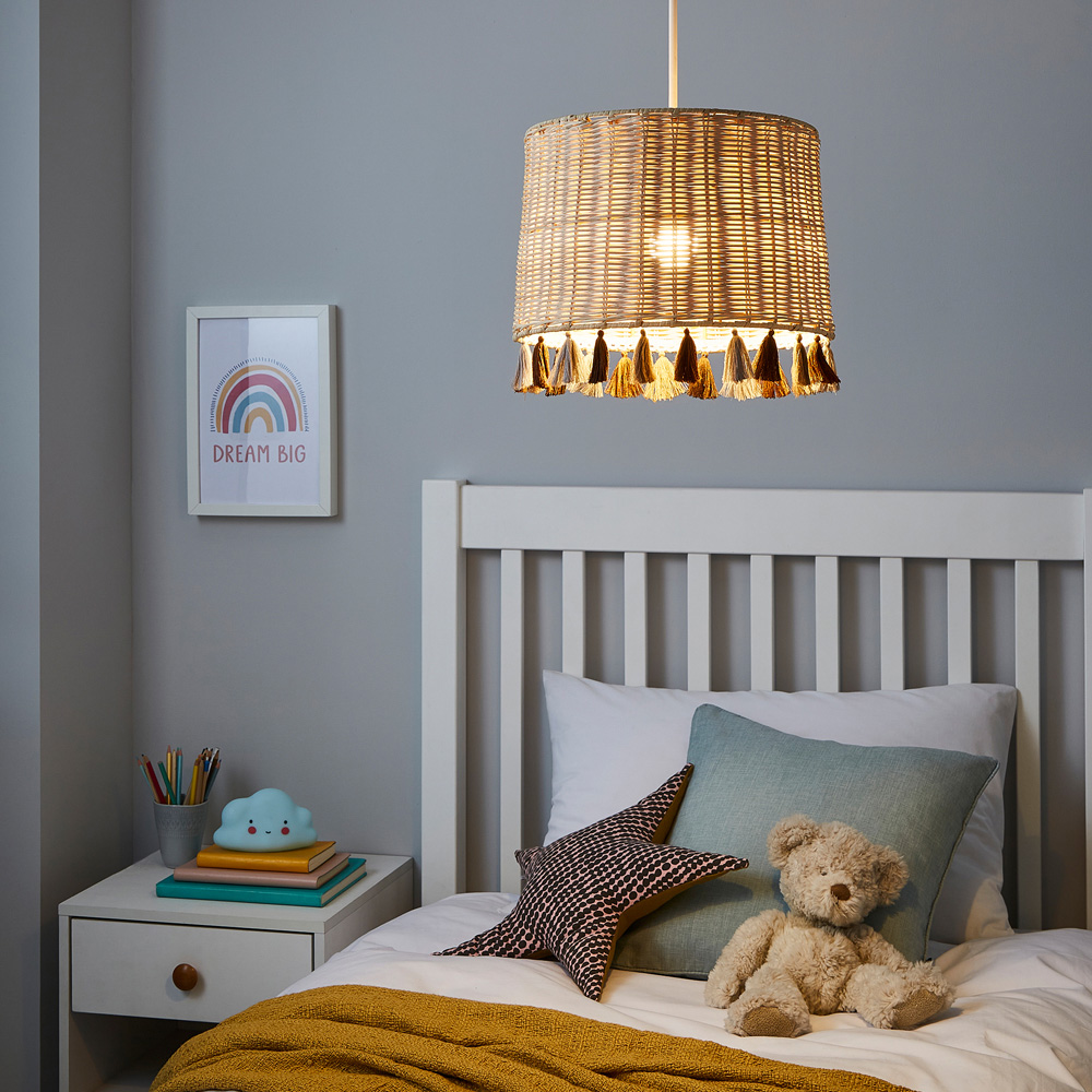 Glow Easyfit Natural Tassel Rattan Pendant Shade Image 2