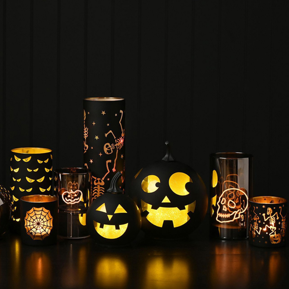Hocus Pocus Large Black LED Glass Pumpkin Image 2