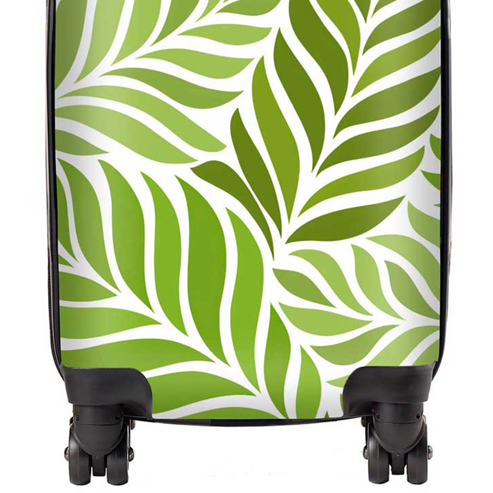 Warren Reed Designer Small Green Leaf Pattern Suitcase Image 2