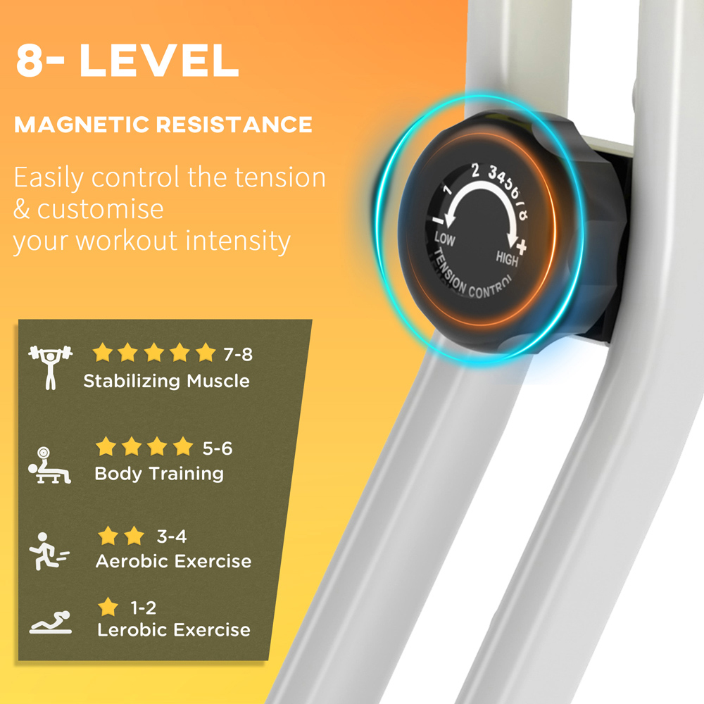 HOMCOM Yellow Magnetic Resistance Folding Exercise Bike Image 6