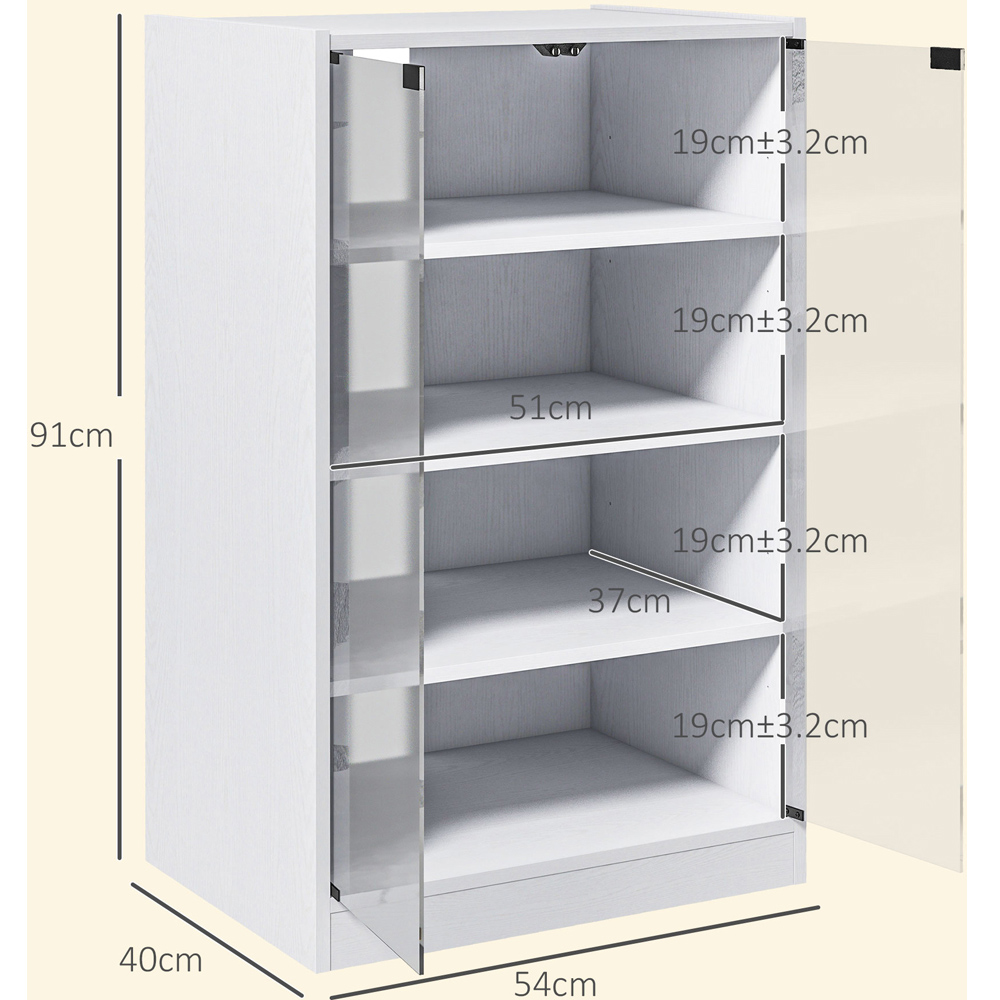 HOMCOM 4-Tier White Wood-Effect Hi-Fi Stand with Adjustable Shelves Image 9