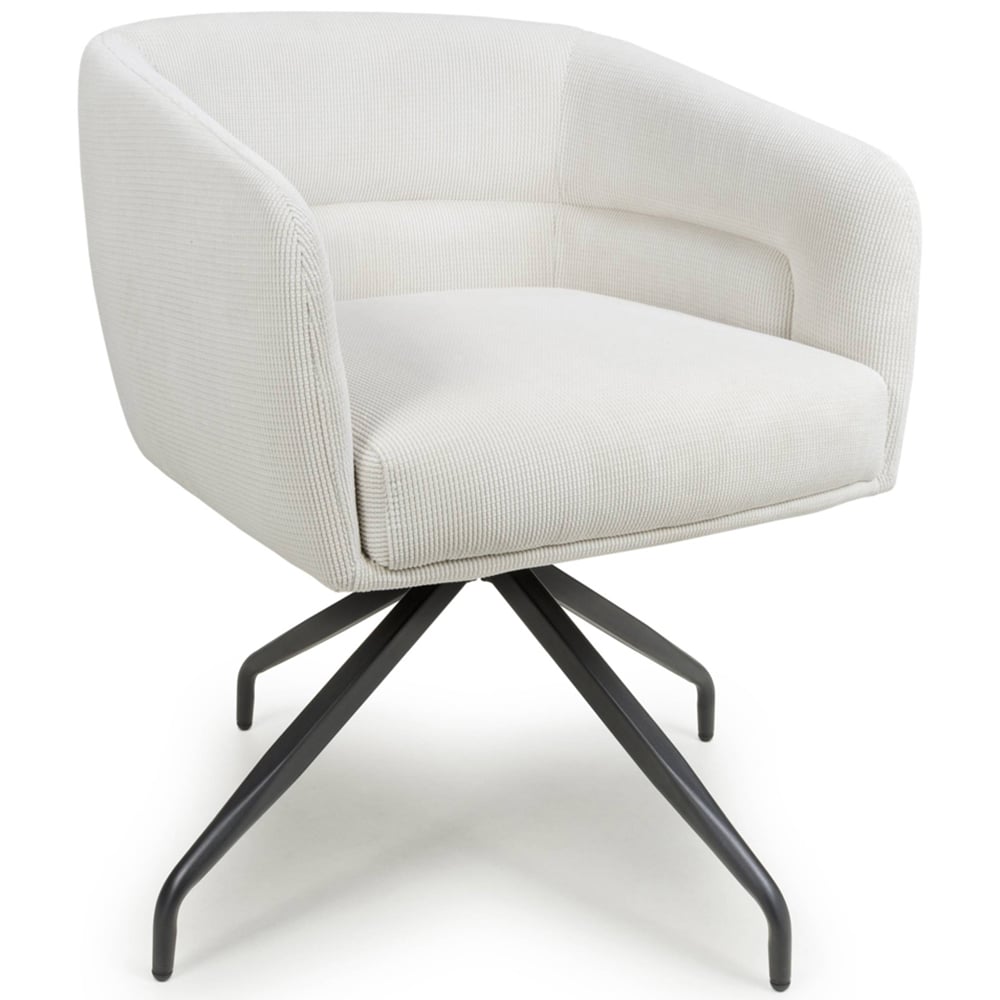 Artemis Set of 2 Corduroy White Swivel Chair Image 2