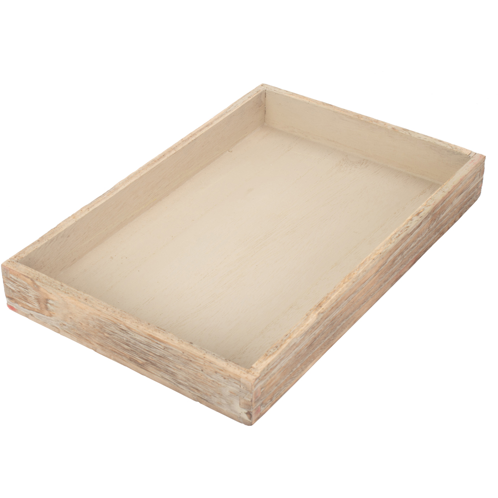 Red Hamper Large Shallow Wooden Plinth Tray Image 3