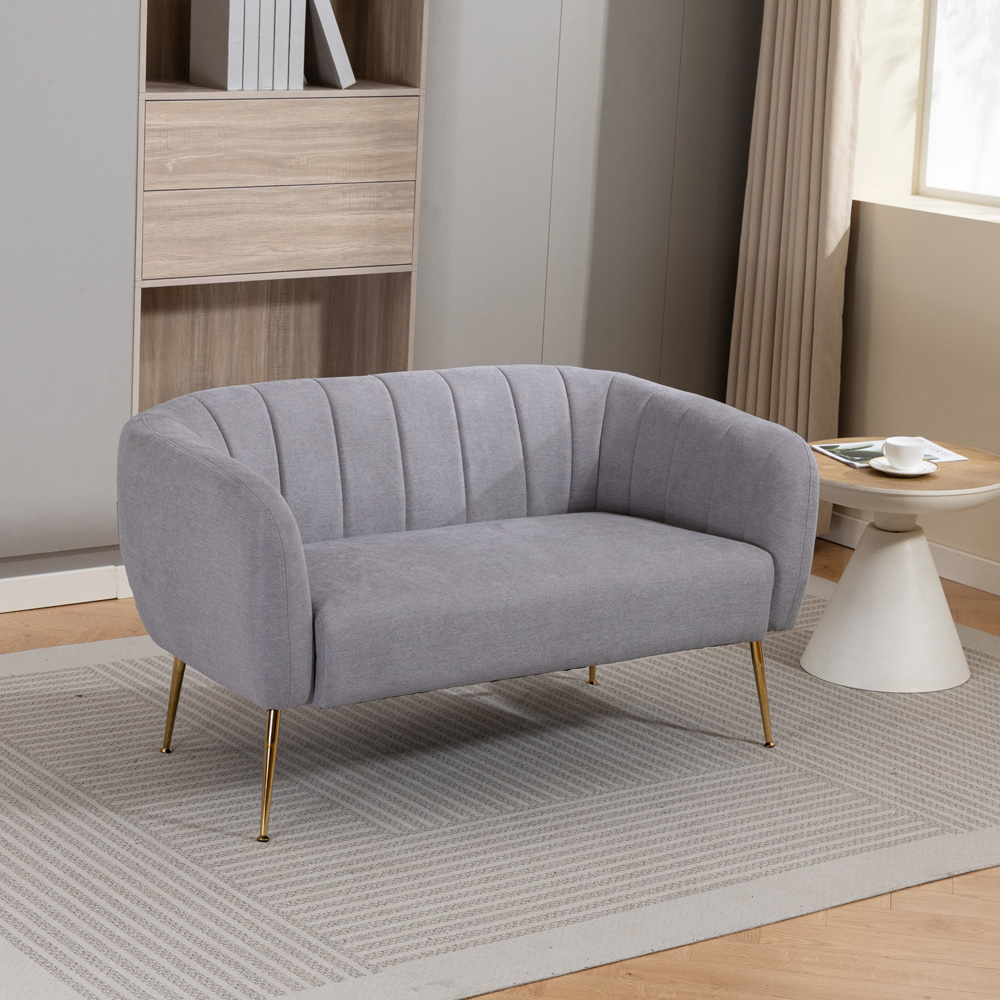 Artemis Home Stanton 2 Seater Grey Fabric Shell Accent Sofa Image 7
