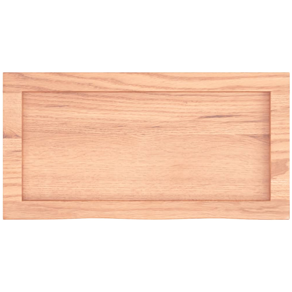 vidaXL 60 x 30 x 6cm Light Brown Treated Solid Wood Oak Wall Shelf Image 4